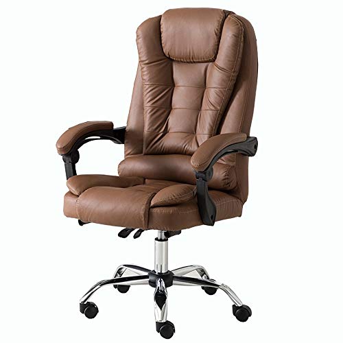 Professioneller, strapazierfähiger PU-Leder-Chef-Drehstuhl für Computer mit gepolsterten Armlehnen, Taillen- und Liegefunktion, drehbar, neigbar und bequem, ideal für das Home-Office oder de Professioneller, strapazierfähiger PU-Leder-Chef-Drehstuhl für Computer mit gepolsterten Armlehnen, Taillen- und Liegefunktion, drehbar, neigbar und bequem, ideal für das Home-Office oder de von generic
