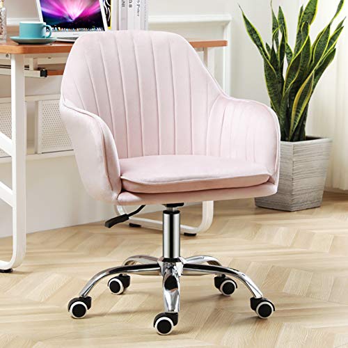 Professioneller Drehstuhl für Schreibtisch, Computerstuhl mit mittlerer Rückenlehne, ergonomischer Home-Office-Stuhl, Drehstuhl aus Samt mit Hebeverstellung, Schminkstuhl für das Home-Office von generic