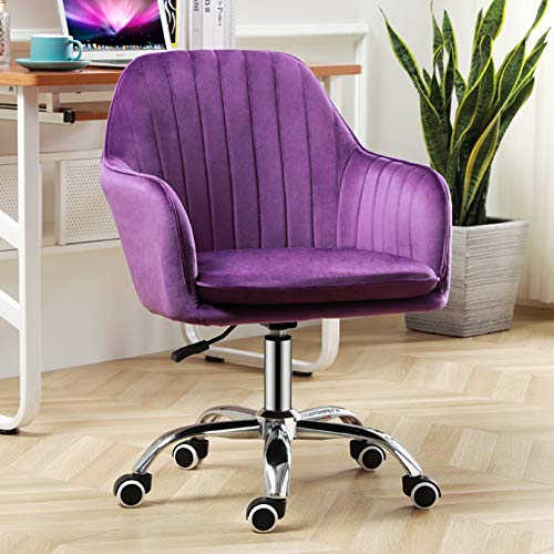 Professioneller Drehstuhl für Schreibtisch, Computerstuhl mit mittlerer Rückenlehne, ergonomischer Home-Office-Stuhl, Drehstuhl aus Samt mit Hebeverstellung, Schminkstuhl für das Home-Office von generic