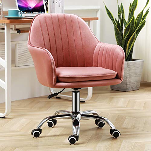 Professioneller Drehstuhl für Schreibtisch, Computerstuhl mit mittlerer Rückenlehne, ergonomischer Home-Office-Stuhl, Drehstuhl aus Samt mit Hebeverstellung, Schminkstuhl für das Home-Office von generic