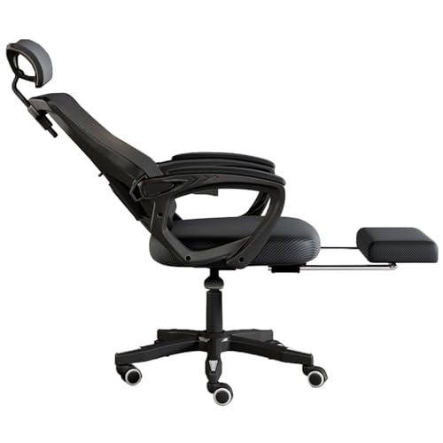 Professioneller ergonomischer Bürostuhl aus Netzgewebe mit Fußstütze, Kopfstütze und Rückenlehne, 360°-Drehstuhl, verstellbar von 90° bis 145°, Computer-Chefschreibtischstuhl mit Rollen für Professioneller ergonomischer Bürostuhl aus Netzgewebe mit Fußstütze, Kopfstütze und Rückenlehne, 360°-Drehstuhl, verstellbar von 90° bis 145°, Computer-Chefschreibtischstuhl mit Rollen für von generic