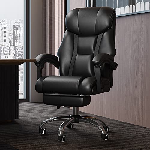 Professioneller ergonomischer Executive-Stuhl mit hoher Rückenlehne – bequemer Computer-Liegestuhl für schwere Personen, Schreibtischstuhl aus Leder mit Rollen für Erwachsene von generic