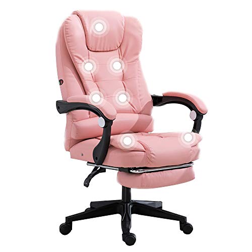 Professioneller ergonomischer Schreibtisch-Gaming-Stuhl aus Leder mit Fußstütze und 7-Punkt-Hochlehner-Büro-Computerstuhl, Pink, 150 kg Tragkraft. Professioneller ergonomischer Schreibtisch-Gaming-Stuhl aus Leder mit Fußstütze und 7-Punkt-Hochlehner-Büro-Computerstuhl, Pink, 150 kg Tragkraft. von generic