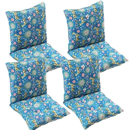 Satz 4/2/1 Stuhlkissen mit Rückenteil Rückenkissen mit Gurten, Niedriges Rückenkissen Gartenstuhl Kissen für Stühle Bänke in Haus Büro Garten Sitzkissen(Style11,45x45cm(2PC)) von generic