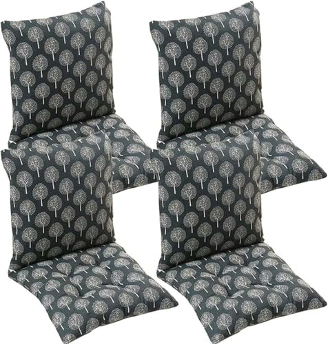 Satz 4/2/1 Stuhlkissen mit Rückenteil Rückenkissen mit Gurten, Niedriges Rückenkissen Gartenstuhl Kissen für Stühle Bänke in Haus Büro Garten Sitzkissen(Style19,50x50cm(2PC)) von generic
