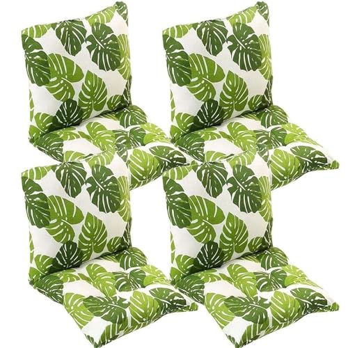 Satz 4/2/1 Stuhlkissen mit Rückenteil Rückenkissen mit Gurten, Niedriges Rückenkissen Gartenstuhl Kissen für Stühle Bänke in Haus Büro Garten Sitzkissen(Style20,45x45cm(2PC)) von generic
