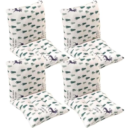 Satz 4/2/1 Stuhlkissen mit Rückenteil Rückenkissen mit Gurten, Niedriges Rückenkissen Gartenstuhl Kissen für Stühle Bänke in Haus Büro Garten Sitzkissen(Style3,45x45cm(2PC)) von generic