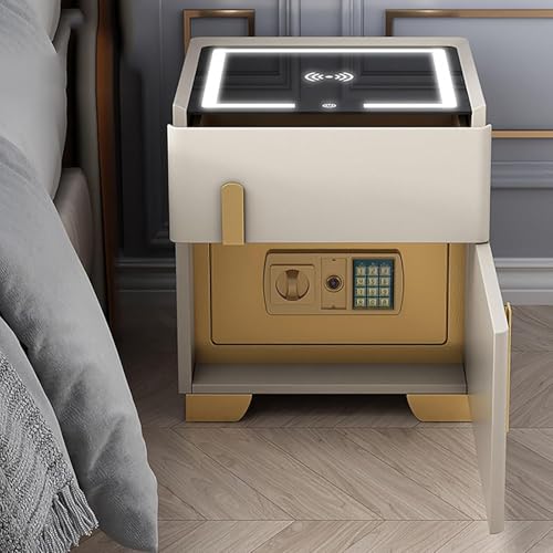 Schlanke Nachttische,mit Schublade und Safe-LED-mit Ladestation für Schlafzimmer,Büro-Moderner mit Stauraum Schlanke Nachttische,mit Schublade und Safe-LED-mit Ladestation für Schlafzimmer,Büro-Moderner mit Stauraum von generic