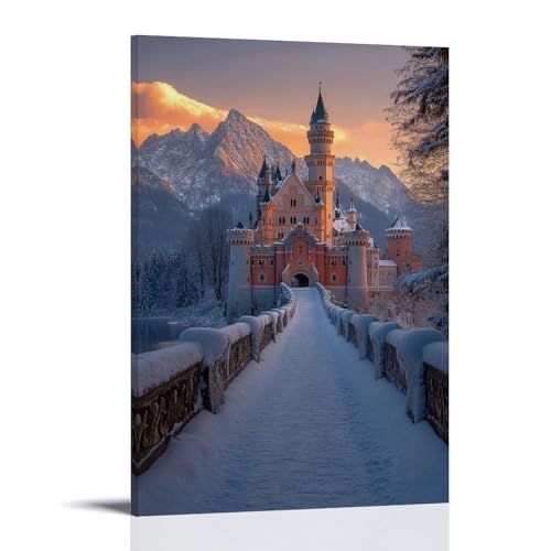 Schloss Neuschwanstein Architecture Wandkunst Bilddruck Moderne Familienzimmer Dekor 24x36inch(60x90cm) von generic