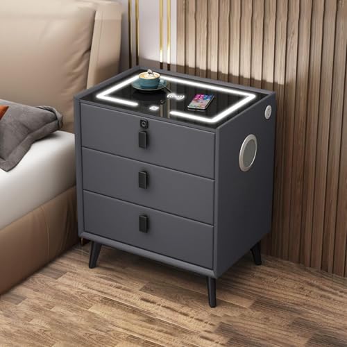 Schmale Nachttische,rosa Nachttisch mit Ladestation,LED-Licht – USB-Anschlüsse – moderner Nachttisch mit 3 Schubladen für das Schlafzimmer – multifunktionaler Beistelltisch aus Holz Schmale Nachttische,rosa Nachttisch mit Ladestation,LED-Licht – USB-Anschlüsse – moderner Nachttisch mit 3 Schubladen für das Schlafzimmer – multifunktionaler Beistelltisch aus Holz von generic