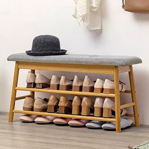 Schuhbank mit Mehreren Aufbewahrungsmöglichkeiten, 3-stufiges Schuhregal, Benchentrywaysseat für Flur, Wohnzimmer, Badezimmer, Nization (90 x 27 x 44 cm) – stilvolles und funktionales Design von generic