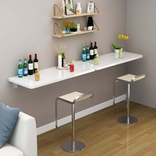 Schwebender Laptop-Schreibtisch, wandmontierter Beistelltisch, Klappbarer Cocktailtisch, Stehtisch, Schwebender, herunterklappbarer Esstisch mit Regalhalterungen (100 x 60 cm, 39 x 24 Zoll) von generic