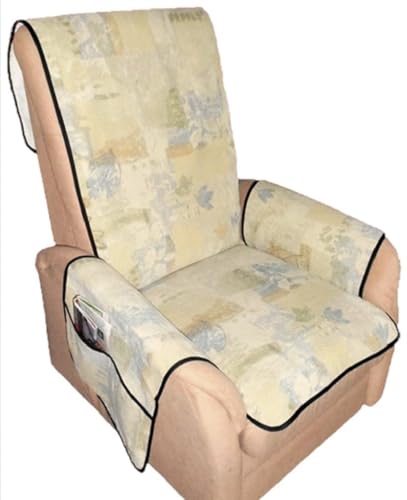Sesselschoner Sesselauflage Sesselbezug Schoner Überwurf Auflage beige Gemustert von generic