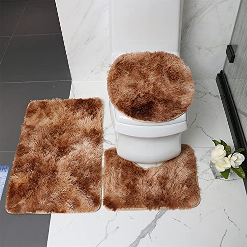 Superweiche Badezimmer Set, rutschfeste Badematte und WC-Vorleger-Set, schnelltrocknend, weich, wasserabsorbierend,WC-Garnitur, 3-teilig, Weinrot,Schwarz,Rot, von generic