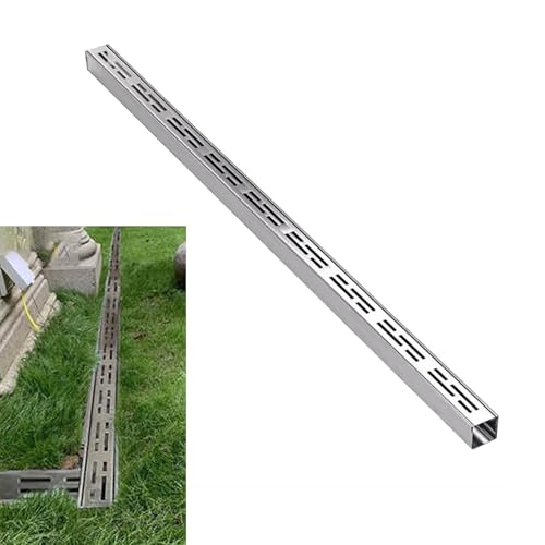Système de Drainage de tranchée étroite extérieure Pour Cour, Drain de Canal en Acier inoxydable 304 Avec Grille, Drain de tempête Pour Patio/Jardin/Prairie/allées/allées (l 3,5 cm x H 3 cm von generic