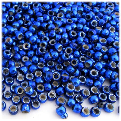 The Crafts Outlet 100 Stück Kunststoff-Ponyperlen, rund, metallisch, 9 x 6 mm, hellgrün von generic
