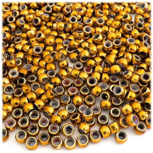 The Crafts Outlet 100 Stück Kunststoff-Ponyperlen, rund, undurchsichtig, 9 x 6 mm, Silberperlen von generic