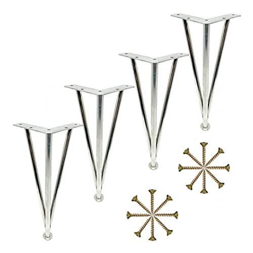 Tischbeine, 4er-Set, Metall-Fellfüße in Schwarz/Gold/Silber mit Schrauben, DIY-Ersatzbeine für Sofa, Schrank und Schreibtisch, höhenverstellbar 25 cm von generic