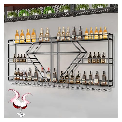 Weinregal mit Weinglashalter, modernes Wandregal mit LED-Licht, schwimmendes Weinregal für Bareinheit, Barregale für Alkoholflaschen, für C Weinregal mit Weinglashalter, modernes Wandregal mit LED-Licht, schwimmendes Weinregal für Bareinheit, Barregale für Alkoholflaschen, für C von generic