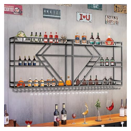 Weinregal zur Wandmontage, Wandregal für Alkoholflaschen, großes Weinregal mit LED-Licht mit Weinglashalter, Weinflaschenregal in m Weinregal zur Wandmontage, Wandregal für Alkoholflaschen, großes Weinregal mit LED-Licht mit Weinglashalter, Weinflaschenregal in m von generic
