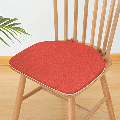 generic Stuhl Pad Dining Stuhl Sitzkissen Mit Krawatten Für Rutschfeste Gummiboden Flachs Matte Stuhl Kissen Mit Waschbarer Abdeckung/Rot/40 * 38Cm von generic