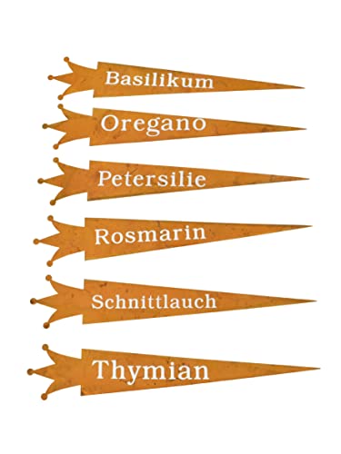 generich 6er Set Kräuterstecker mit Krone | 22 cm | Stecker für Kräuter | Garten Beetstecker Kräutergarten Balkon Terrasse generich 6er Set Kräuterstecker mit Krone | 22 cm | Stecker für Kräuter | Garten Beetstecker Kräutergarten Balkon Terrasse von generich