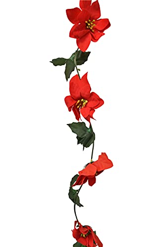 generich Christstern Girlande | rot | Kunstblume Weihnachtsstern Kunstgirlande | 195 cm von generich