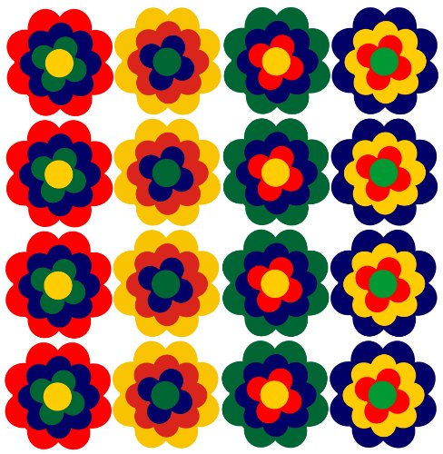 16 x Prilblumen Aufkleber a 3cm Pril Autoaufkleber Retroblume Vintage Fahrradaufkleber Fliesenaufkleber von generisch