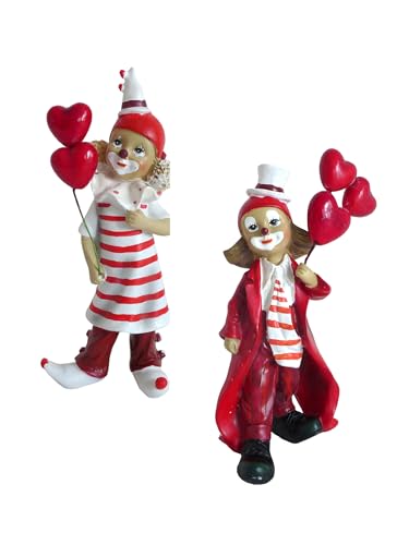 2er Set Dekofigur Clown mit Luftballons | rot weiß | Karneval Köln Harlekin | 22 cm 2er Set Dekofigur Clown mit Luftballons | rot weiß | Karneval Köln Harlekin | 22 cm von generisch