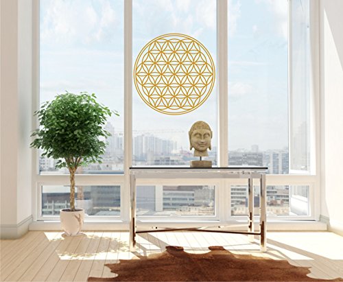 Aufkleber Blume des Lebens Lebensbume gold metallic metal Wandtattoo Fensteraufkleber Größenwahl von generisch