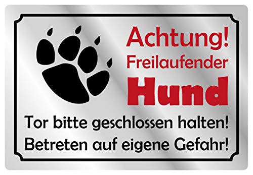 Blechschild 20x30cm gewölbt Achtung frei laufender Hund Warnschild Deko Geschenk Schild Blechschild 20x30cm gewölbt Achtung frei laufender Hund Warnschild Deko Geschenk Schild von generisch