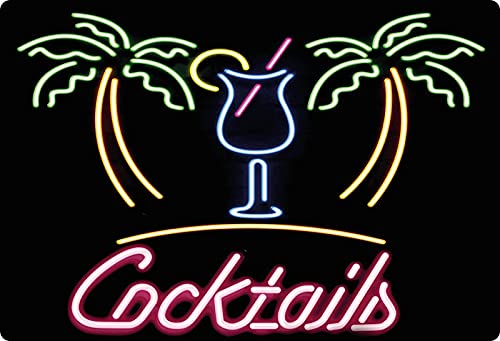 Blechschild 20x30cm gewölbt Cocktail Bar Neon Style Deko Geschenk Schild von Sunature