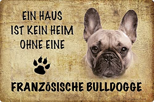 Blechschild 20x30cm gewölbt Haus ist kein Heim ohne Französische Bulldogge Deko Geschenk Schild Blechschild 20x30cm gewölbt Haus ist kein Heim ohne Französische Bulldogge Deko Geschenk Schild von Lulizzie