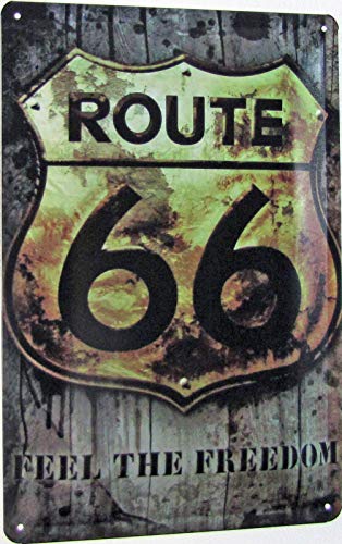 Blechschild 20x30cm gewölbt Route 66 Feel The Freedom Amerika Vintage Deko Geschenk Schild Blechschild 20x30cm gewölbt Route 66 Feel The Freedom Amerika Vintage Deko Geschenk Schild von Lulizzie