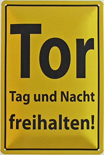 Blechschild 20x30cm gewölbt Tor Tag Und Nacht Freihalten Warnschild Deko Geschenk Schild von generisch