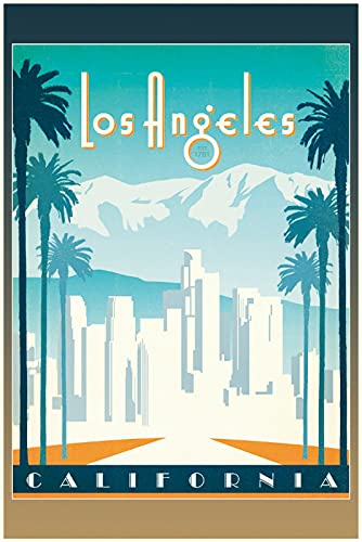 Blechschild 20x30cm gewölbt Urlaub Plakat Los Angeles California Deko Geschenk Schild von generisch