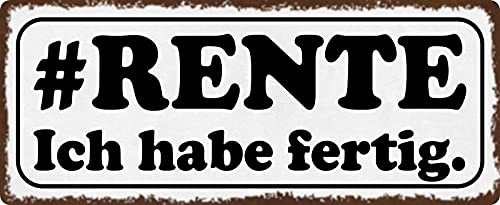 Blechschild 27x10cm gewölbt Rente Ich habe fertig Sprüche Deko Geschenk Schild Blechschild 27x10cm gewölbt Rente Ich habe fertig Sprüche Deko Geschenk Schild von generisch