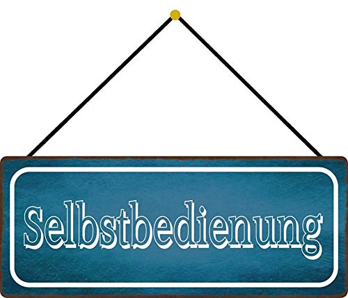 Blechschild 27x10cm gewölbt mit Kordel Selbstbedienung Deko Geschenk Schild von generisch