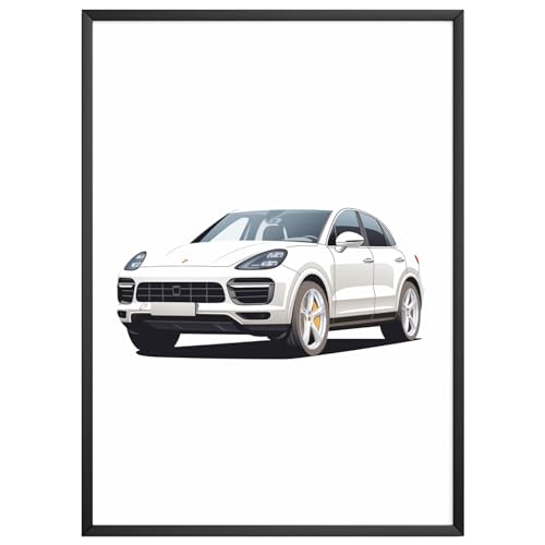 MJ-Graphics - Auto-Poster "Porsche Cayenne" - Bild mit schönem Auto Klassiker | Wandbild Din A2 in Galerie Qualität mit extra dickem 300g Posterpapier - FineArt Kunstdruck ohne Bilderrahmen von generisch