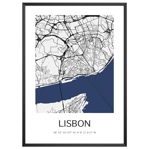 MJ-Graphics - Stadtkarte-Poster Lissabon - Bild mit schöner Karte & Koordinaten | Wandbild Din A3 in Galerie Qualität mit extra dickem 300g Posterpapier - FineArt Kunstdruck ohne Bilderrahmen MJ-Graphics - Stadtkarte-Poster Lissabon - Bild mit schöner Karte & Koordinaten | Wandbild Din A3 in Galerie Qualität mit extra dickem 300g Posterpapier - FineArt Kunstdruck ohne Bilderrahmen von generisch