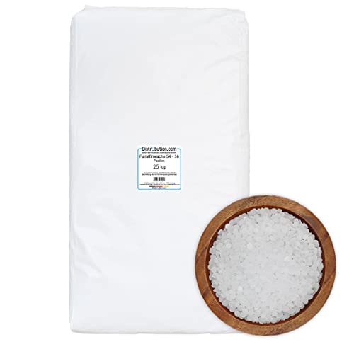 generisch 25kg Paraffinwachs, Kerzenwachs 54-56° Schmelzpunkt in Pastillen, für das Gießen und Verzieren von Kerzen - Made in Germany von generisch