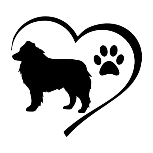 Shepherd Australian Herz Aufkleber -6 Größen- Hund Dog Love Sticker Pfote Rasse in 6 Größen und 21 Farben von generisch