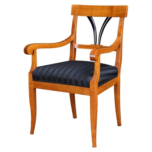 Stilwohnen Biedermeier Esstisch-Stuhl aus Kirschbaum-Holz | Originaler Nachbau | aufwendige Handarbeit | Schreibtisch-Stuhl aus massiver Kirsche Echtholz | bequeme Armlehnen und Federkern-Polsterung Stilwohnen Biedermeier Esstisch-Stuhl aus Kirschbaum-Holz | Originaler Nachbau | aufwendige Handarbeit | Schreibtisch-Stuhl aus massiver Kirsche Echtholz | bequeme Armlehnen und Federkern-Polsterung von generisch