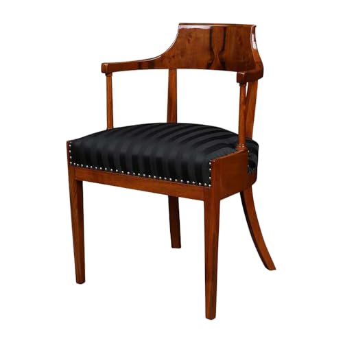 Stilwohnen Biedermeier Schreibtisch-Stuhl aus Nussbaum-Holz | Originaler Nachbau als aufwendige Handarbeit | Echtholz-Stuhl aus massivem Nussbaum | Armlehnen und bequeme Federkern-Polsterung Stilwohnen Biedermeier Schreibtisch-Stuhl aus Nussbaum-Holz | Originaler Nachbau als aufwendige Handarbeit | Echtholz-Stuhl aus massivem Nussbaum | Armlehnen und bequeme Federkern-Polsterung von generisch