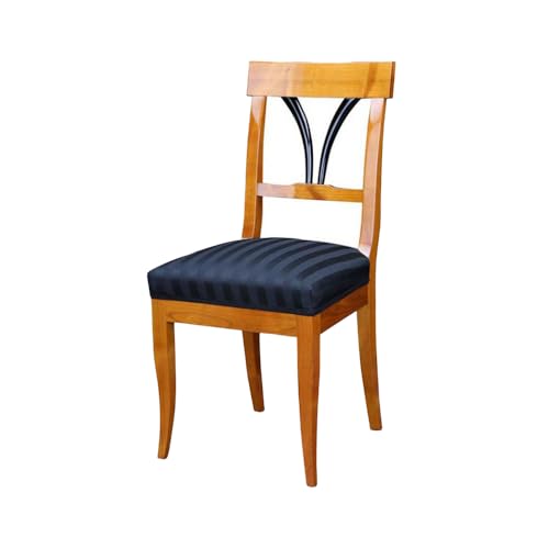 Stilwohnen Biedermeier Stuhl aus Kirschbaum-Holz | Originalnachbau als aufwendige Handarbeit Schreiner-Handwerk | Esszimmer-Stuhl aus massivem Kirschholz | rückenfreundlich & bequem gepolstert von generisch