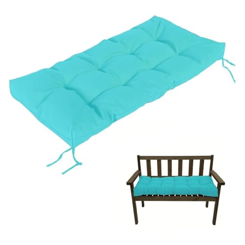 Wasserfest Bankkissen Bankauflage Stuhlkissen Für Outdoor Drinnen, 8cm Rutschfeste Gartenbankauflage Sitzkissen Bank Sitzauflage Bankpolster Schaukel Für Terrasse Fensterbank(Sky blue,160x50cm) von generisch