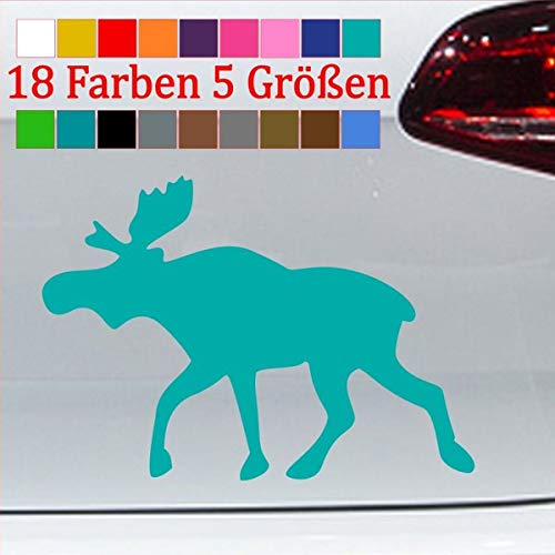 generisch Elch Silhouette Aufkleber Sticker Wild Deer Wald Norwegen Tier Schweden 54-Türkis 8,5x6cm von generisch