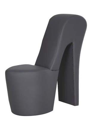 generisch High Heel Schuhsessel 42x99x79cm Stuhl Designersessel mit Nieten (New Grey) von generisch