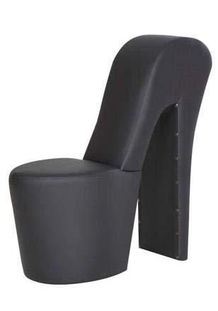 generisch High Heel Schuhsessel 42x99x79cm Stuhl Designersessel mit Nieten (schwarz) von generisch