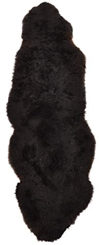 generisch Island LAMMFELL Teppich DOPPEL Fell BETTVORLEGER SCHWARZ Natur CA. 180 x 60 cm Fell Teppich KURZWOLLIG AUS 2 Island LAMMFELLEN BETTVORLGER ÜBERWURF Dunkelbraun SCHWARZ Natur von generisch